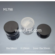 Black Round Empty Cosmetic Packaging Loose Powder